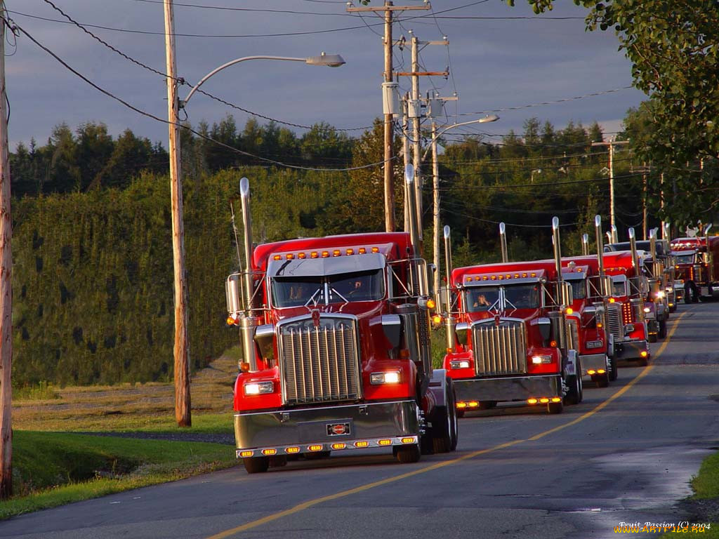 parade, de, camion, lourd, , kenworth